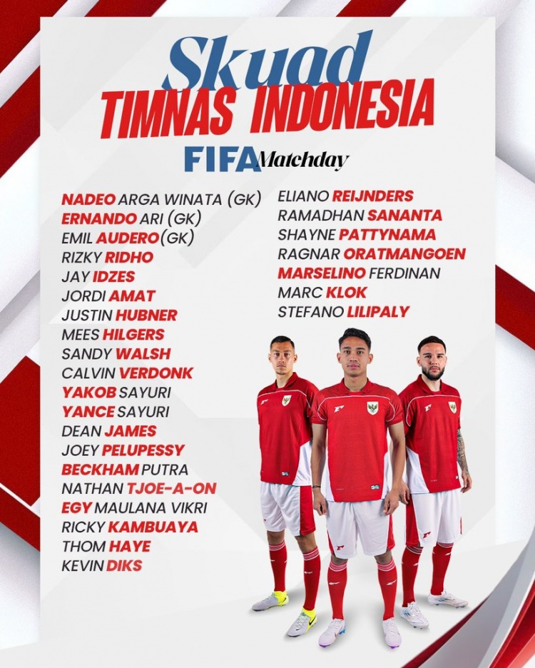 百家乐官网-印尼队公布9月热身赛阵容:归化球员伊泽斯、希尔格斯与迪克斯领衔入选